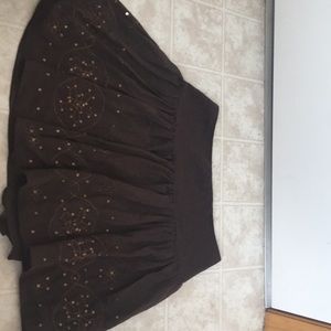 brown detailed skirt